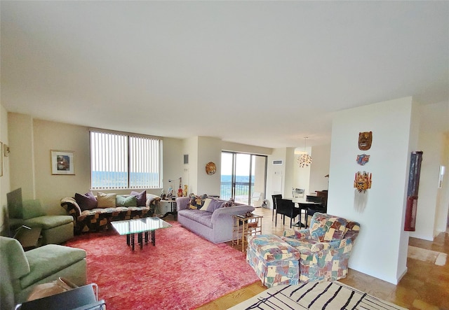 living room featuring light wood finished floors