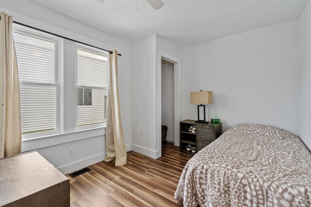 108 Homestead Ave, Maybrook, NY 12543 - bedroom with wood finished floors, baseboards, and a ceiling fan