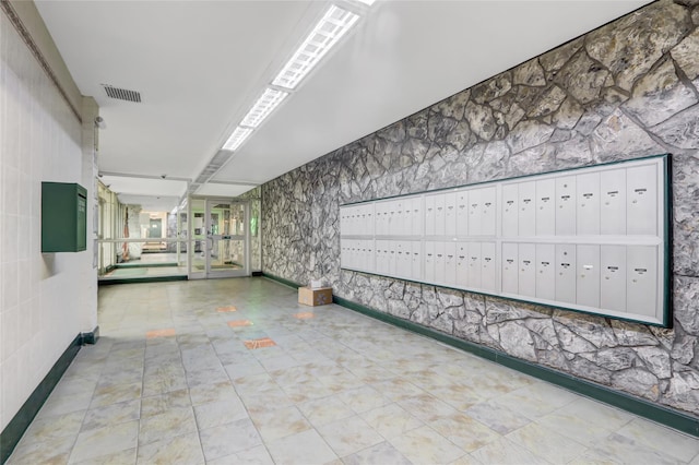 corridor with mail area