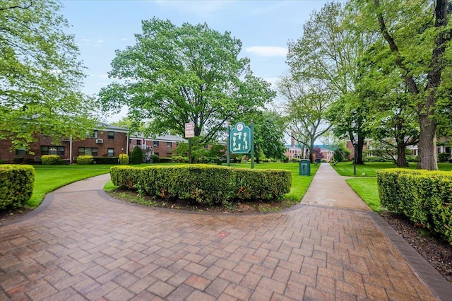 view of home's community featuring a yard