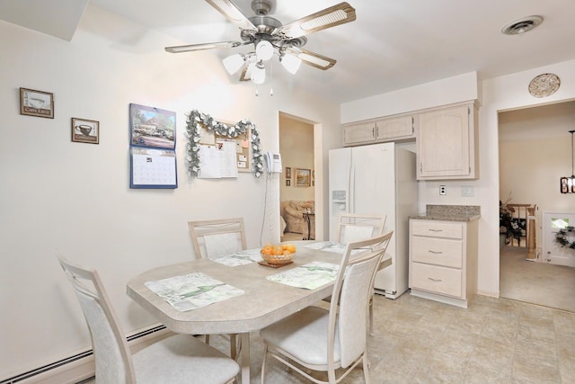 4 Stockbridge Ave, Suffern, NY 10901 - dining space featuring a ceiling fan and a baseboard radiator