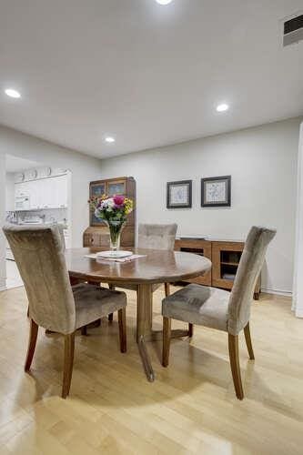 141 Southgate Dr, Massapequa Park, NY 11762 - dining area featuring light wood-style flooring, recessed lighting, and baseboards