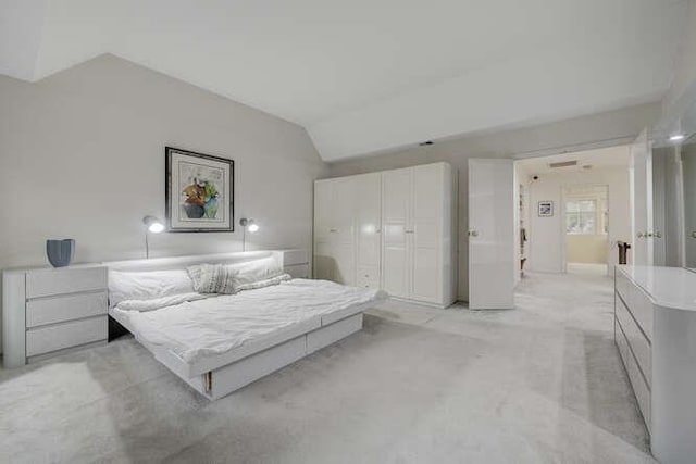 141 Southgate Dr, Massapequa Park, NY 11762 - bedroom featuring lofted ceiling, a closet, and light carpet