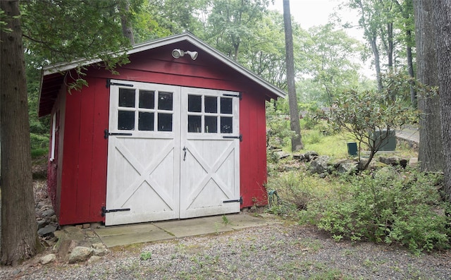view of shed