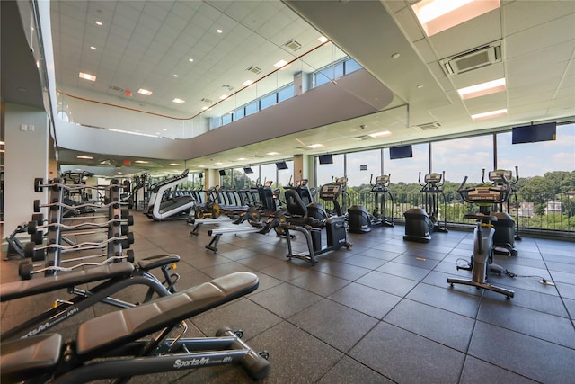 701 Rdg Hill Blvd Unit 12I, Yonkers, NY 10710 - workout area with floor to ceiling windows