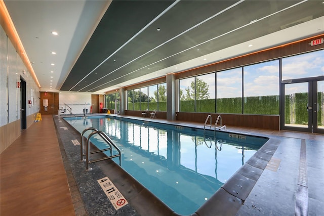 701 Rdg Hill Blvd Unit 12I, Yonkers, NY 10710 - indoor pool with french doors