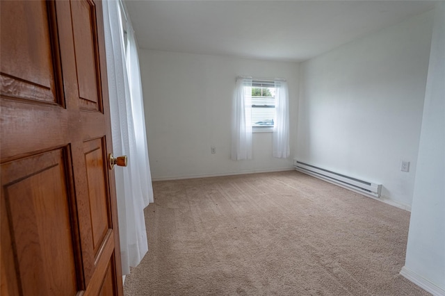 231 Stone Bridge Road Ext, Durham, NY 12423 - empty room featuring a baseboard radiator, light carpet, and baseboards