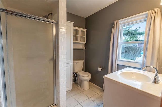 231 Stone Bridge Road Ext, Durham, NY 12423 - bathroom featuring a stall shower, toilet, and vanity