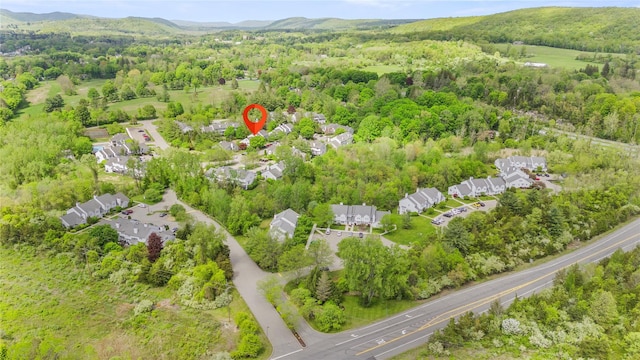 37 Spruce St, Pawling, NY 12564 - view of property location featuring a heavily wooded area, a mountainous background, and nearby suburban area