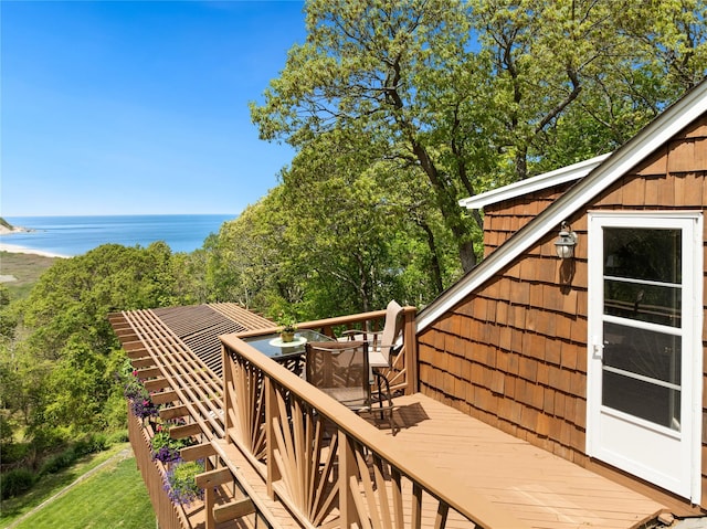 3 Summit Dr, Baiting Hollow, NY 11933 - deck featuring outdoor dining space and a water view