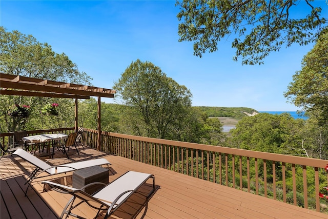 3 Summit Dr, Baiting Hollow, NY 11933 - wooden terrace featuring outdoor dining space
