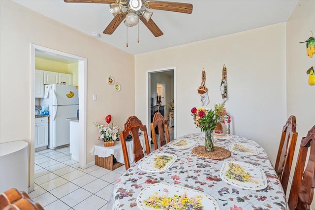 477 Berriman St, Brooklyn, NY 11208 - dining area featuring a ceiling fan and light tile patterned floors