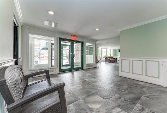 85-10 151st Ave Unit 5E, Howard Beach, NY 11414 - common area with ornamental molding, recessed lighting, and a decorative wall