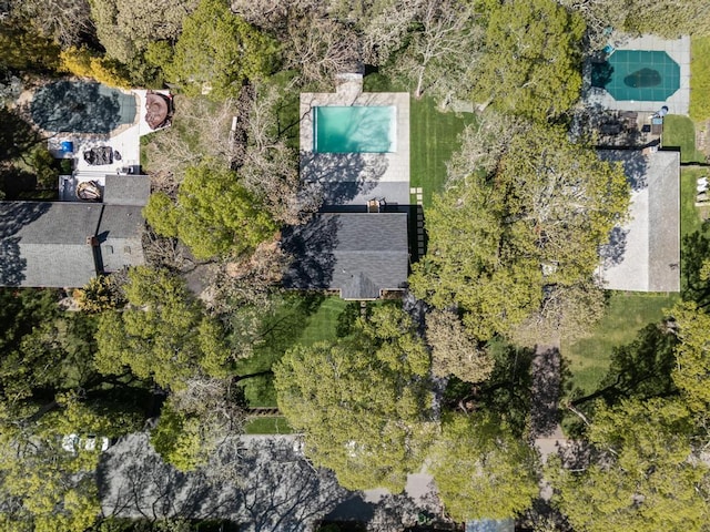 10 Shinnecock Ln, Hampton Bays, NY 11946 - aerial overview of property's location with a pool