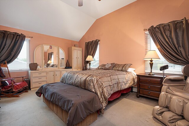 251 N Idaho Ave, Massapequa, NY 11758 - carpeted bedroom with lofted ceiling and a ceiling fan