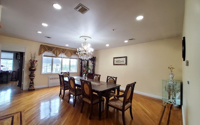 8 Lemberg Ct Unit 302, Monroe, NY 10950 - dining space with healthy amount of natural light, light wood-type flooring, a chandelier, and recessed lighting