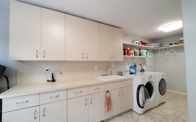 8 Lemberg Ct Unit 302, Monroe, NY 10950 - laundry room with cabinet space, separate washer and dryer, and light tile patterned floors