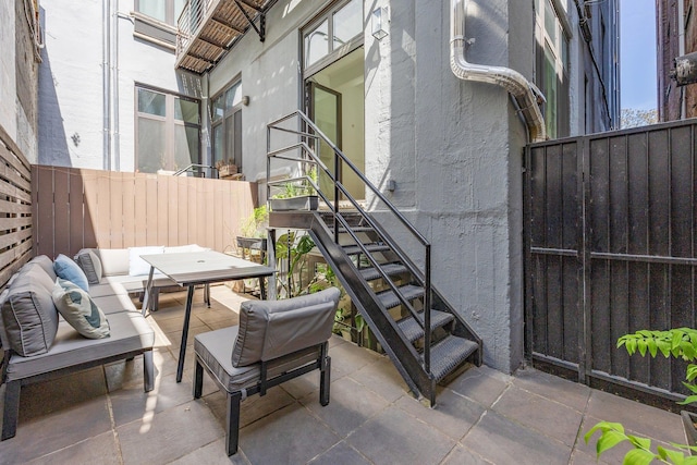 242 S 1st St Unit 1D, Brooklyn, NY 11211 - view of patio / terrace with stairway and outdoor lounge area
