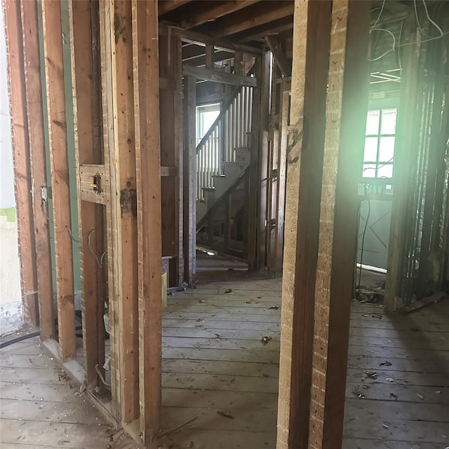 misc room featuring stairway