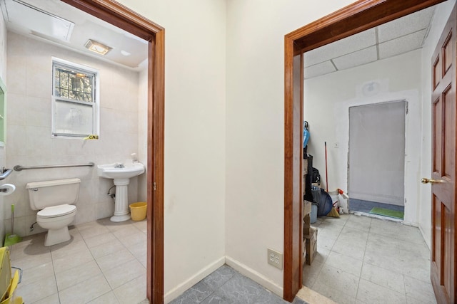 42-06 66th St, Woodside, NY 11377 - half bath with toilet and tile patterned flooring