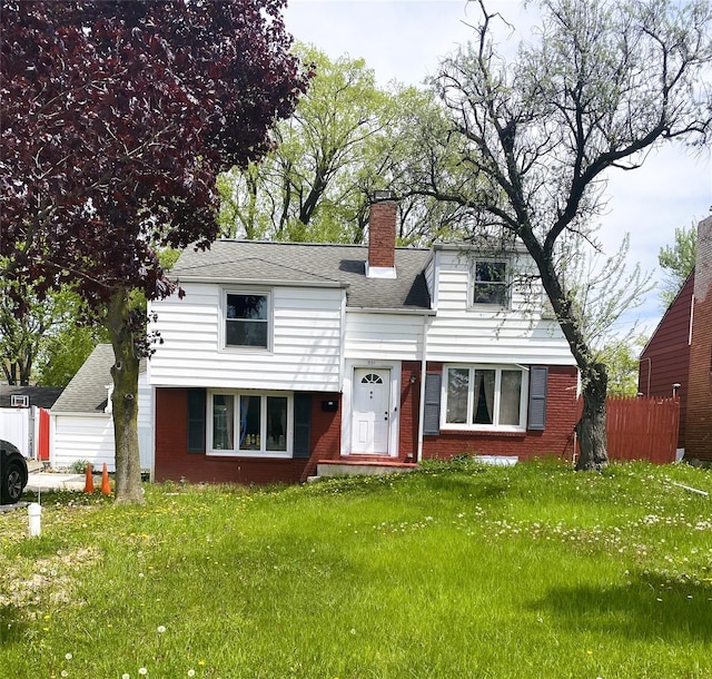321 Niagara Falls Blvd, Call Listing Agent, NY 14226 - view of front of home with brick siding, a chimney, and a shingled roof