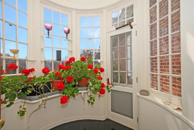 2 Wallis Ln, Nissequogue, NY 11780 - entryway with dark tile patterned floors