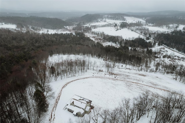 26 Beckys Hill Rd, Hurleyville, NY 12747 - snowy aerial view with a mountain view
