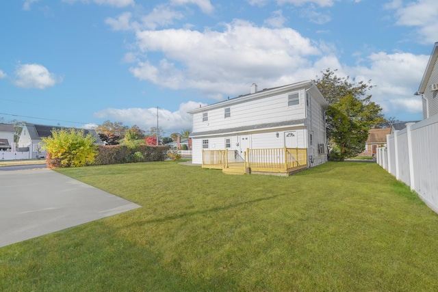 52 State St, Valley Stream, NY 11580 - rear view of property with a wooden deck