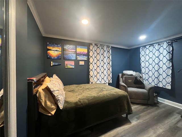 79 N Broadway Unit H, White Plains, NY 10603 - bedroom featuring crown molding, wood finished floors, baseboards, and recessed lighting