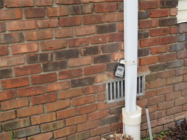 exterior view of brick siding