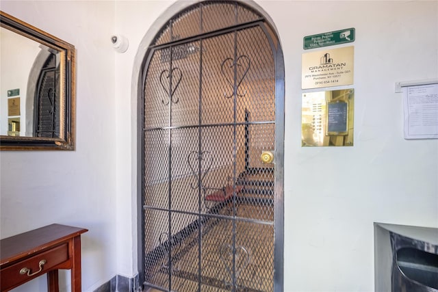 detailed view of a gate and arched walkways