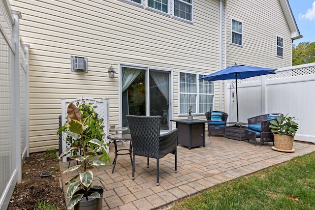 view of patio / terrace with fence