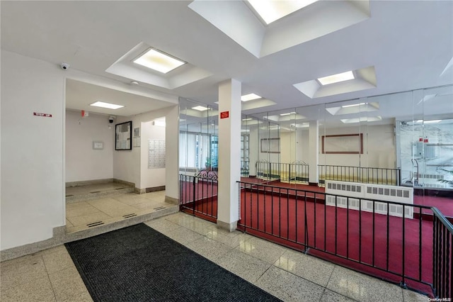 building lobby featuring a security system
