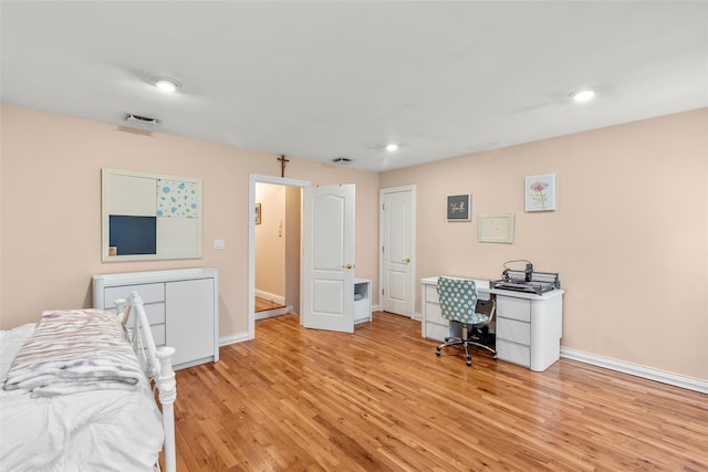 8 Wichard Blvd, Commack, NY 11725 - bedroom with light wood-style floors, baseboards, recessed lighting, and a desk