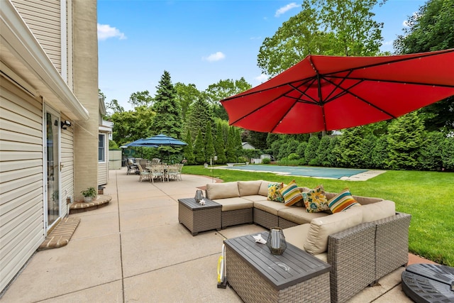 8 Wichard Blvd, Commack, NY 11725 - view of patio with outdoor dining space, an outdoor hangout area, and view of scattered trees