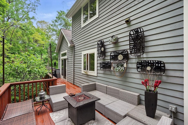 12 Rockridge Rd, Ardsley, NY 10502 - deck with an outdoor living space with a fire pit