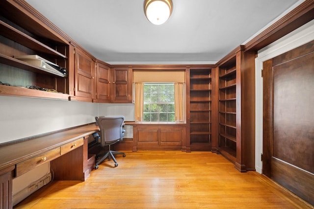 681 W 231st St, Bronx, NY 10463 - home office with built in study area and light wood finished floors