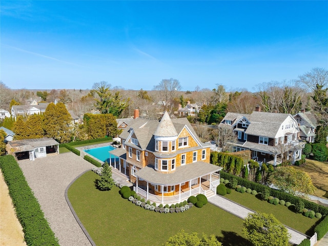30 Huntting Ln, East Hampton, NY 11937 - aerial perspective of suburban area with a pool