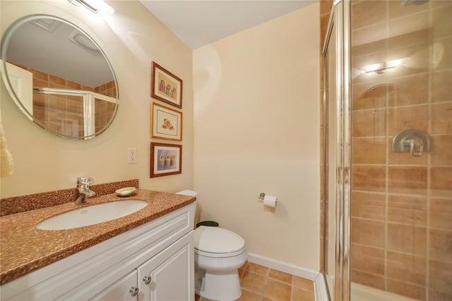 4 Bobby Close, Mamaroneck, NY 10543 - bathroom with vanity, a stall shower, toilet, and tile patterned floors
