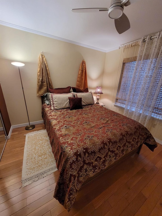 69 Laudaten Way, Warwick, NY 10990 - bedroom with hardwood / wood-style floors, crown molding, ceiling fan, and baseboards