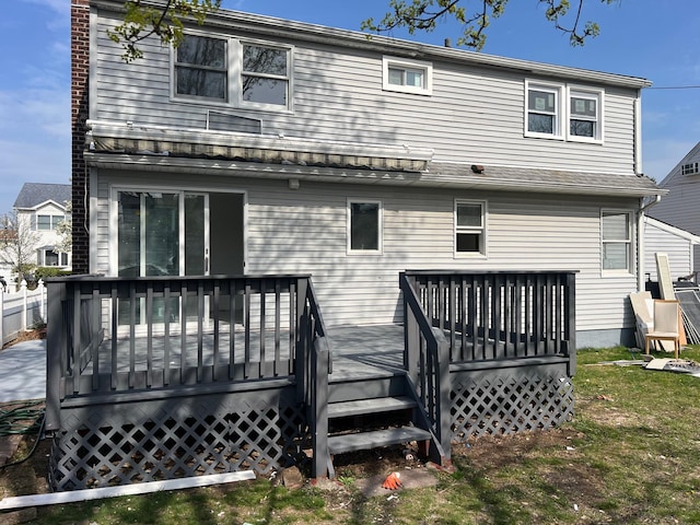 1963 Central Dr N, East Meadow, NY 11554 - back of property with a deck