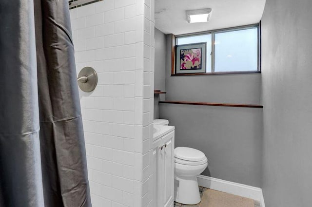 11 Mallard Ave, Selden, NY 11784 - bathroom featuring toilet, baseboards, and curtained shower