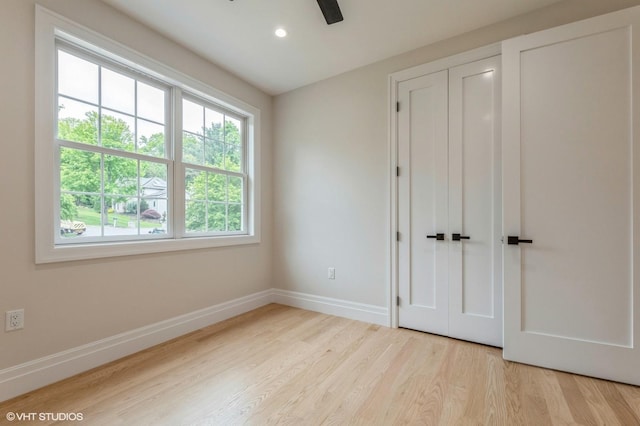 6 Reina Ct, Valley Cottage, NY 10989 - unfurnished bedroom with baseboards, wood finished floors, recessed lighting, and a ceiling fan