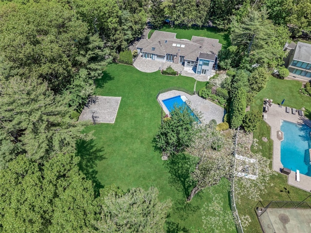 11 Faulkner Ln, Dix Hills, NY 11746 - drone / aerial view of a pool