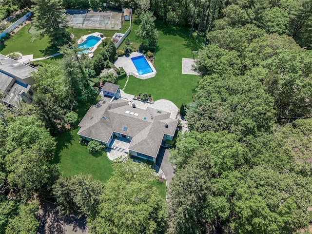 11 Faulkner Ln, Dix Hills, NY 11746 - view from above of property featuring a pool area