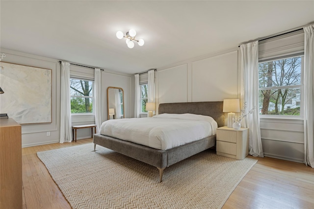 bedroom featuring light wood-style floors