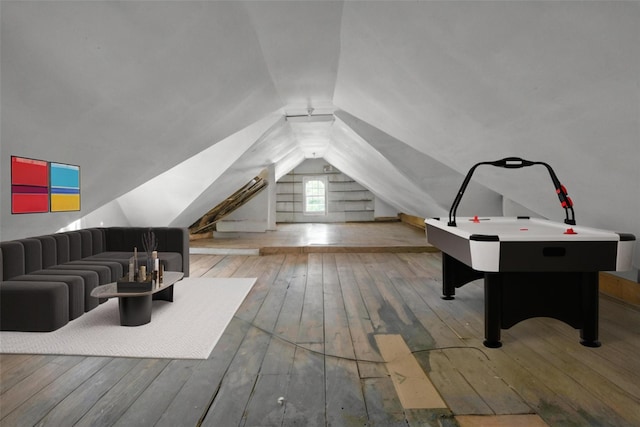 59 E Main St, Washingtonville, NY 10992 - game room featuring wood-type flooring and vaulted ceiling