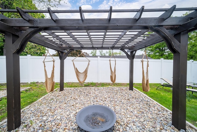 view of patio / terrace featuring a pergola
