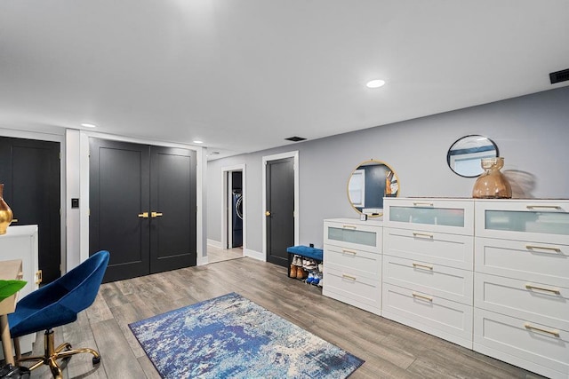 181 Central Park Rd E, Plainview, NY 11803 - office area featuring light wood-style flooring, recessed lighting, and baseboards