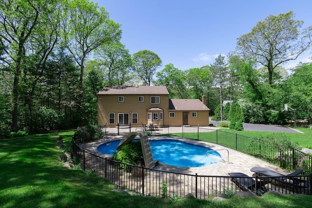 10 Northwood Ct, Dix Hills, NY 11746 - view of pool with a patio and view of wooded area